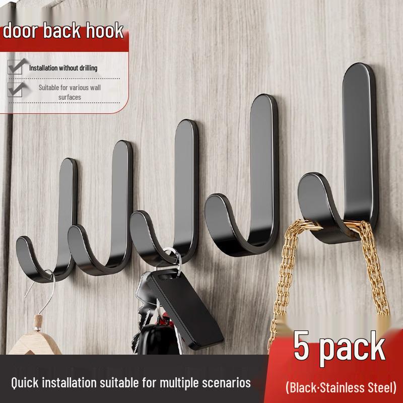 Strong Adhesive No-Punch Wall Hooks for Kitchen & Bathroom - No-Trace, Heavy-Duty Hanging Solution