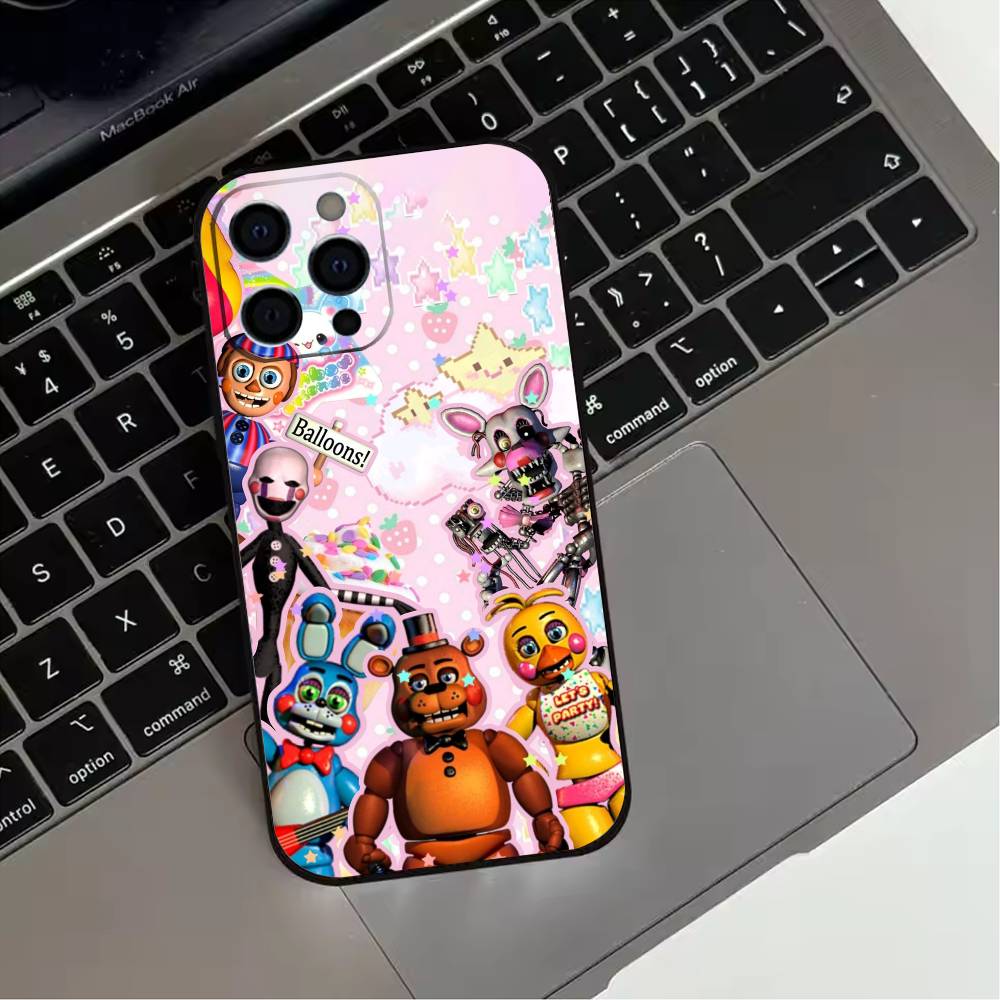 Five Nights At F-Freddys F-Fnaf Phone Case For iPhone 17,16,15,14,13,12,11 Plus,Pro Max,XS,Soft Silicone Black Cover