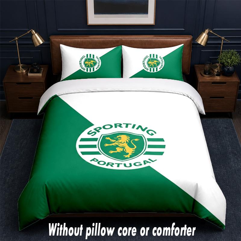 Sporting CP FC Design Bed Bedding Set 1 Duvet Cover + 2 Pillowcases Soft Breathable Household Bed Linens