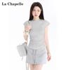 La Chapelle Women's Slim Fit Round Neck Short Sleeve T-shirt