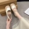 Large Size Women's Shoes Literary Silver Single Shoes Summer New Ugly Cute Velcro Mori Female Style Mary Jane Shoes