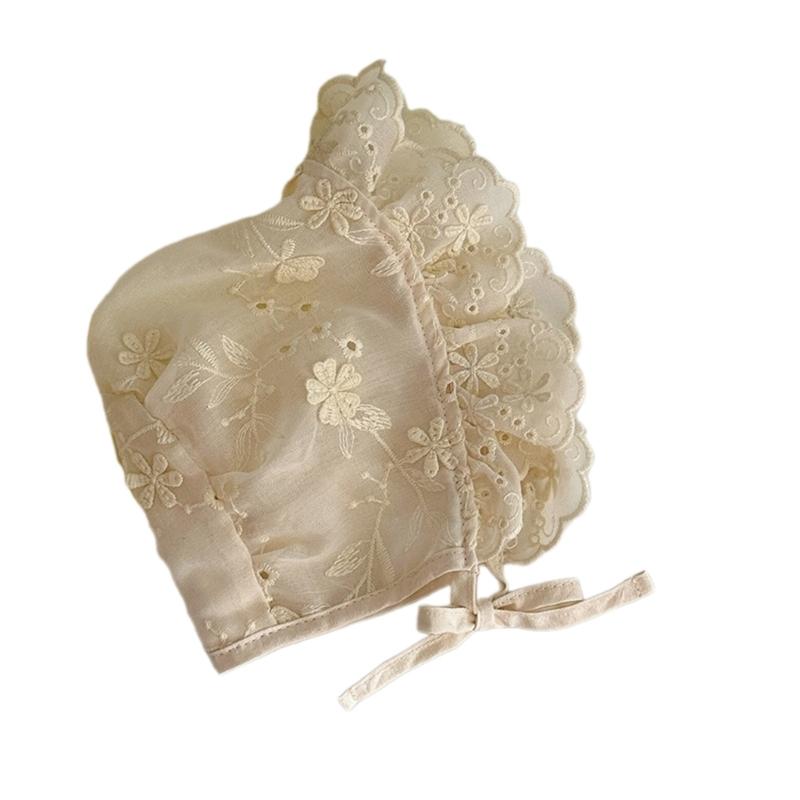 

Comfortable Baby Hat Summer Bonnet Embroidery Designed Fetal Caps with Chin Belt for Infant Girls 2-18 Month