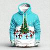 Autumn Winter Large Christmas Series Digital Printed Pattern Hoodie Warm Comfortable Versatile Men Women Christmas Atmosphere Casual Hoodie