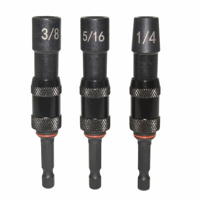 3Pcs Magnetic Pivots Nut Driver Set 1/4 5/16 3/8inch Hex Bit Holder Universal Rotations Impact Drill Socket Set