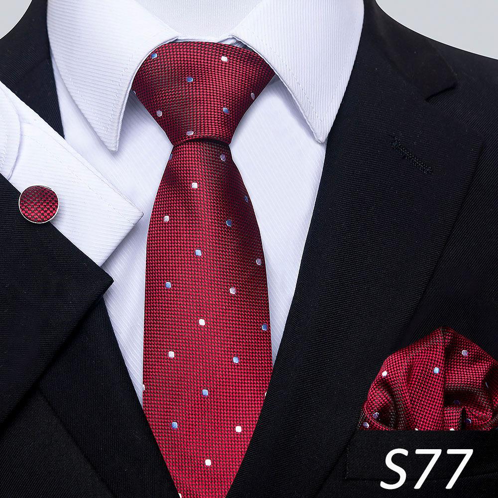 Men'S Tie Three-Piece Set Striped Flower Series Shang Tie
