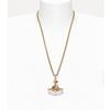 Vivienne Westwood New Small Orb Large Saturn Transparent Ball Pendant Necklace Unisex necklace Brass Gold 63020096R001R001