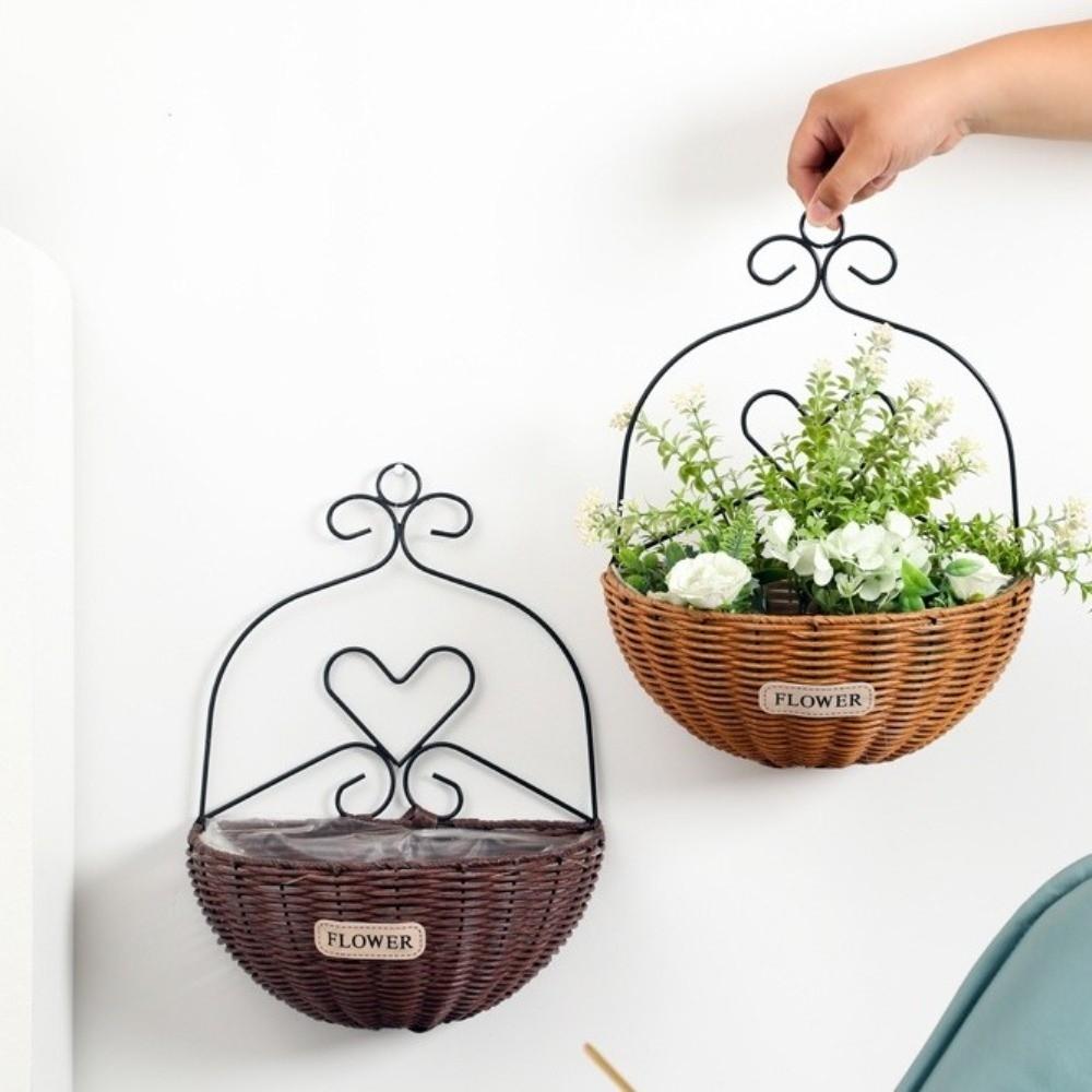 Wear-resistant Hanging Flower Basket Wall Mounted Decorative Plant Basket Wall Planter  Home Decor
