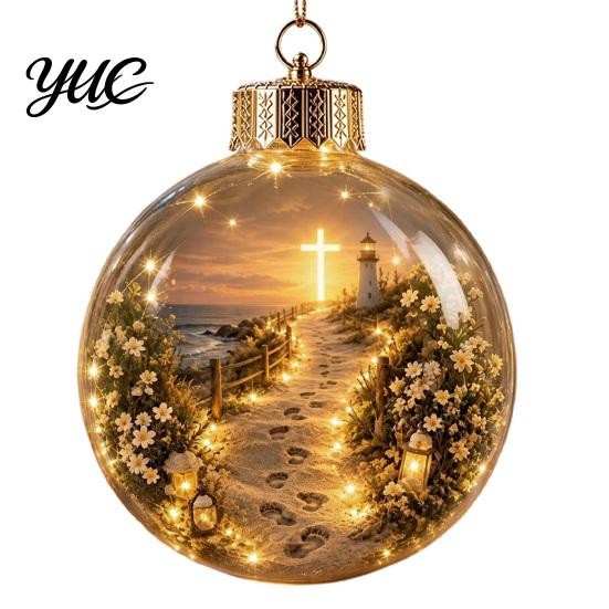Illuminated Faith Based Decor Christian Scripture Keepsake, Light Up Religious Hanging Ornament with Bible Spiritual Encouragement Home Verse,