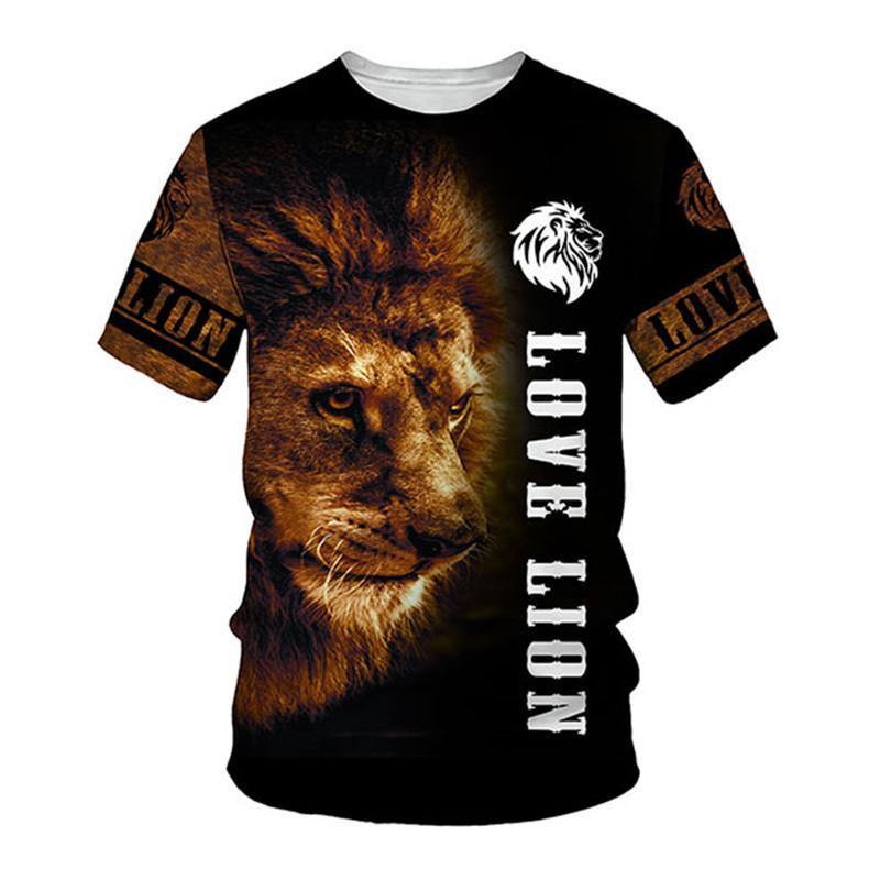 T-shirt Uomo Donna Con Stampa 3D 'Pittura Leone' - Maniche Corte, Girocollo, In Poliestere E Spandex - Taglie Dalla S Alla XXL