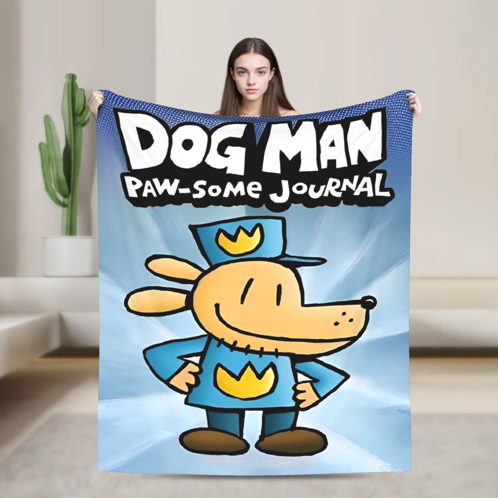 Dog Man Dogman Movie Comic Blankets Cartoon Flannel Awesome Breathable Throw Blankets for Coverlet Summer