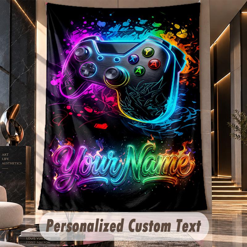Neon (41) Theme Custom Tapestry Personalized Custom Name Text Wall Hanging Tapestry Home Decor Background Cloth