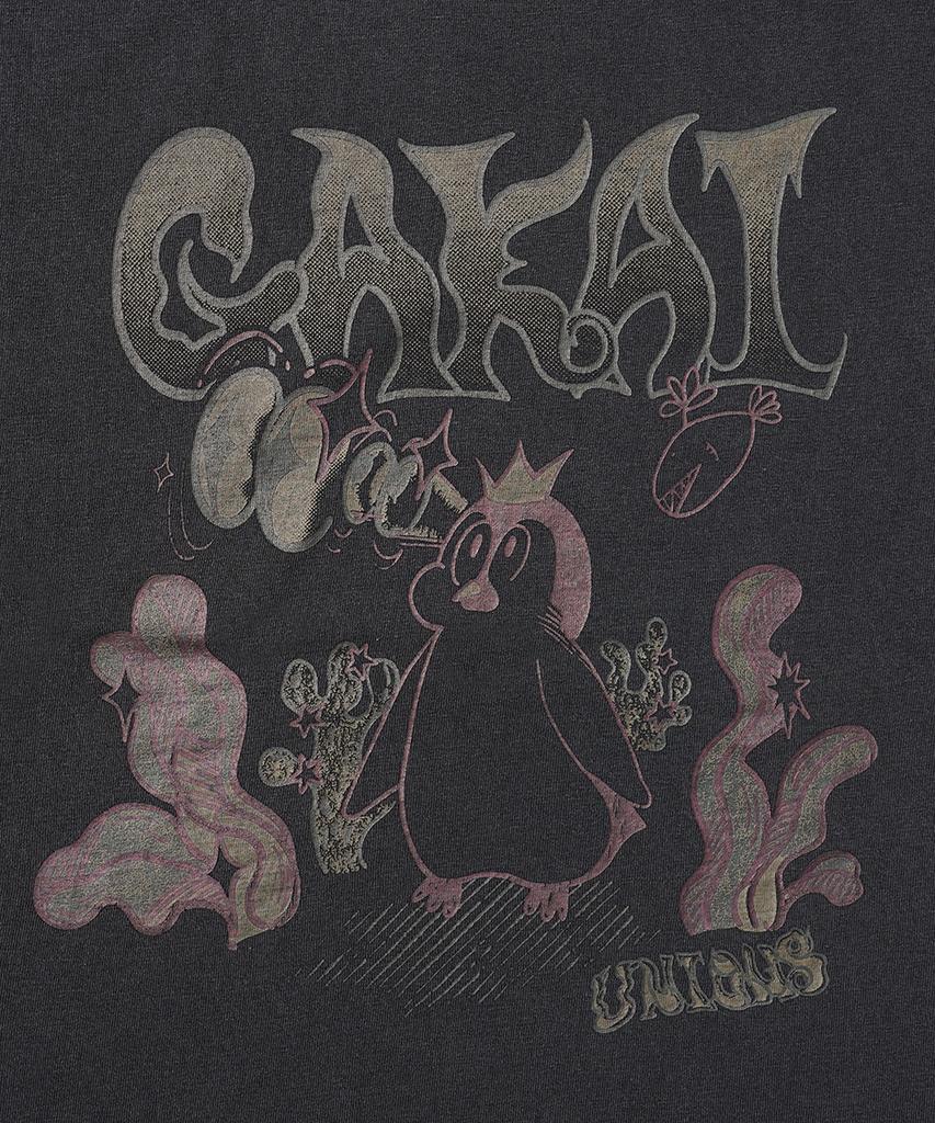 GAKKAI UNIONS Hidden Catch Pigment Short Sleeve T-Shirt Charcoal