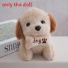 Sitting Cute Dog Plush Toy With Bone Decor And Letter Embroidery For Gift Kids