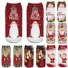 Casual Work Business Socks 3D Christmas Santa Elk Printing Medium Sports Socks