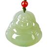 Women's Natural Xinjiang Hetian Jade Laughing Buddha Pendant Necklace - Perfect Gift for Girlfriend