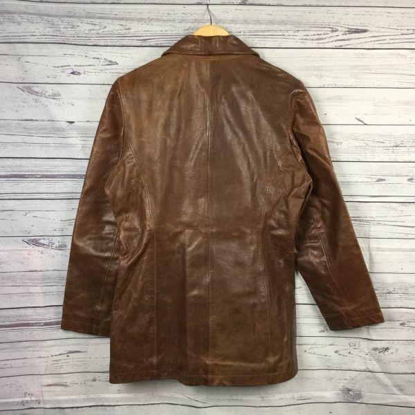 Lamandora Leather Jacket P Coat Outer Women F Brown Double Button(USED)