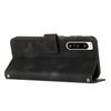 Shockproof PU Leather Case for Sony Xperia 5 IV 5G,Triangle Imprinted Phone Cover Stand Shell Wallet