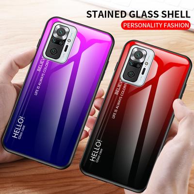 Redmi Note10 Pro Hülle mit Farbverlauf aus gehärtetem Glas für Xiaomi Redmi Note 10 10S 10T 8 8T 7 11S 9S 9 11 Plus Xiomi Hüllen