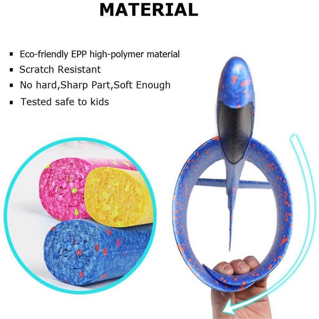 LED Airplane Toys, 13.8 IN Large Foam Glider Catapult Plane Outdoor Sport Flying Toy For Kids