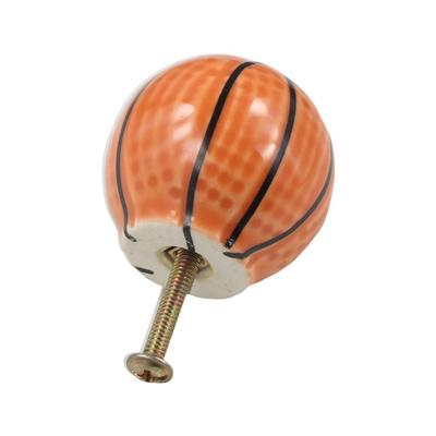 Cartoon Single Hole Basketball Door Handle Pull Handles Ceramic Football Door Knob Round Soccer Drawer Knobs Cupboard