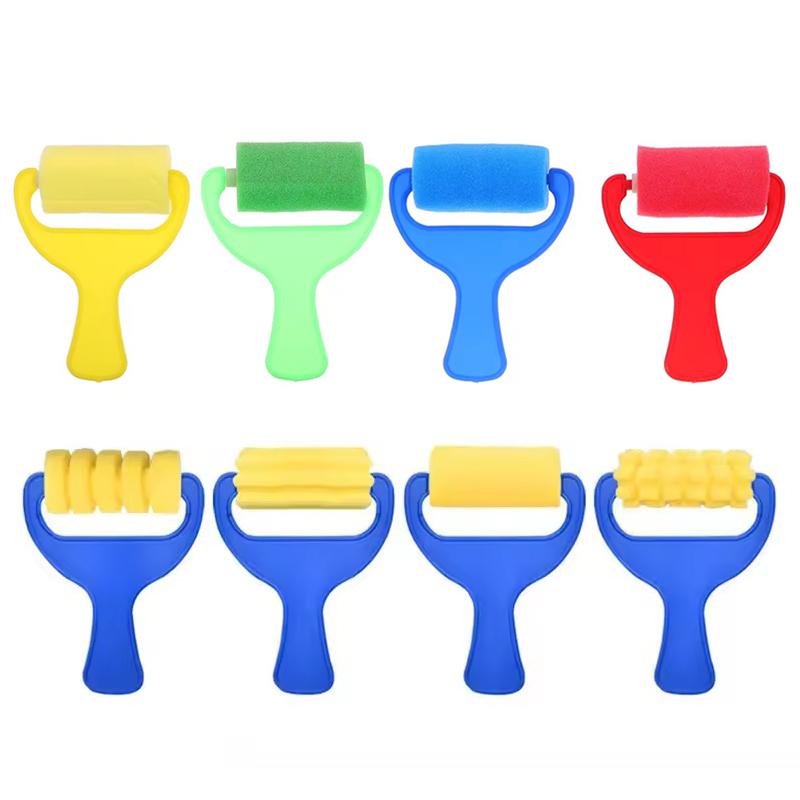 Drawing Brush Kit Sponge Stamp Painting Roller Brush Various Pattern Drawing Tools DIY Art Craft Creativity Decorating Props ZYF