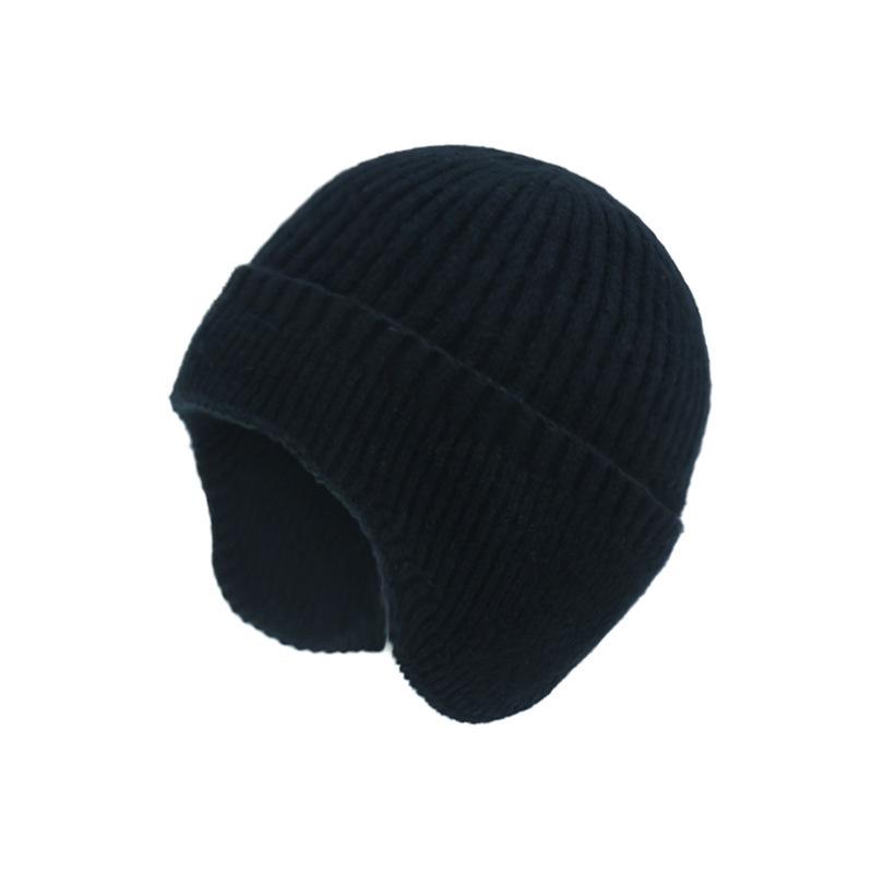 Winter wool hat men's ear protection hat fleece thickened outdoor warm windproof cold knitted hat
