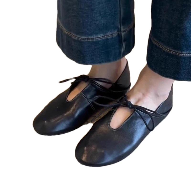 Modne damskie sandały płaskie codzienne mokasyny buty sportowe damskie letnie skórzane buty sznurowane buty do biegania i chodzenia Zapatilas