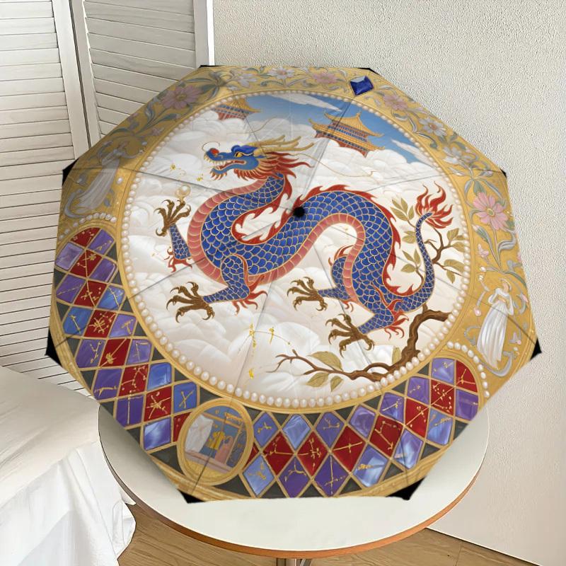 

1pc Chinese Dragon Artwork Umbrella with Plastic Handle,Suitable for All Seasons Home Travel Outdoor UmbrellaDD1357
