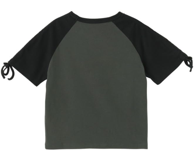 Casual Hibiscus Oval Logo Raglan Baby Tee In Charcoal X-girl