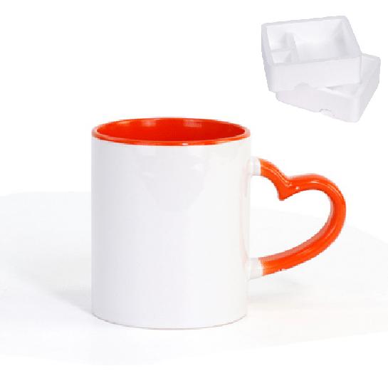 350ML 12oz Leere Keramiktasse Herzhenkel-Typ für Sublimation Ohne Bild Weiße Oberfläche