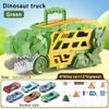 New Transport Dinosaur Truck Alloy Cars with Foldable Sliding Race Transforms into Standing T-rex Best DIY Birthday Gift Toy Kid