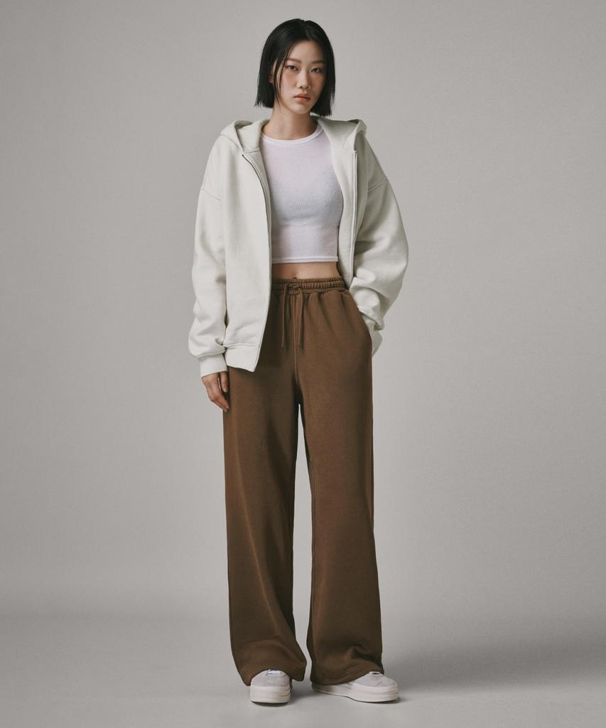 Beodeonteu (Fleece-Lined) Basic Wide Sweatpants [Mocha]