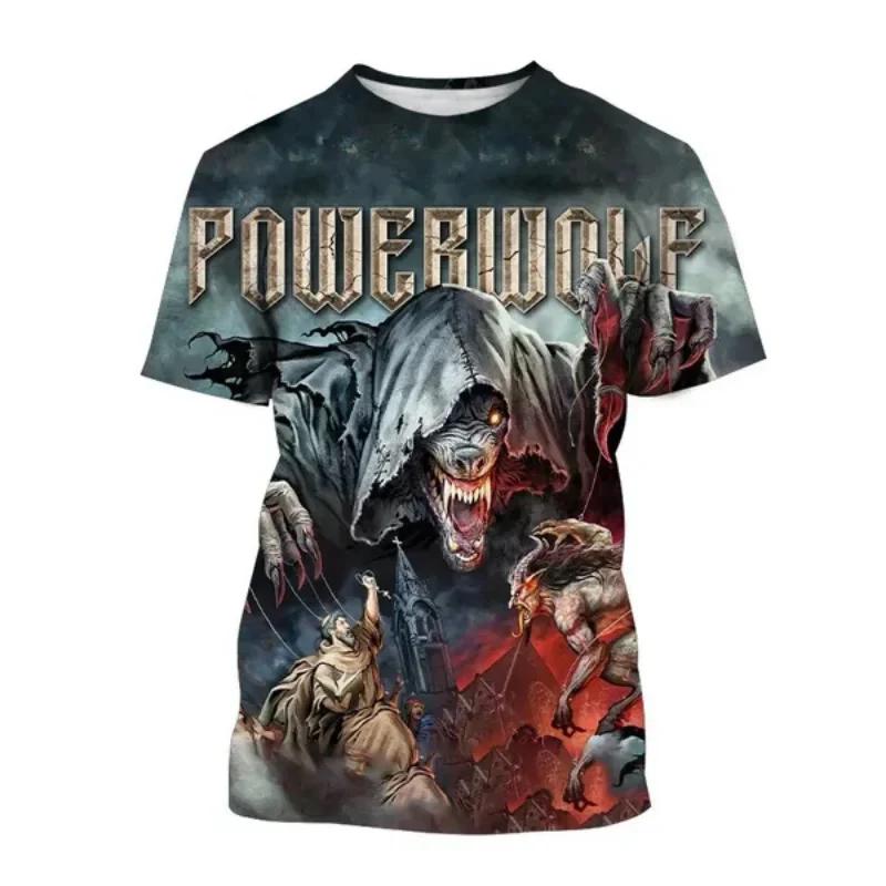 

Powerwolf Rock Band 3D Print Summer T-Shirts Men Women Casual Fashion Oversized Short Sleeve T Shirt Male Tees Tops Man Clothing 6XL