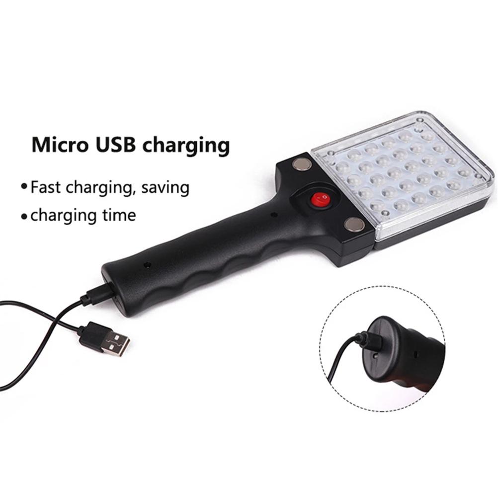 Rechargeable LED Work Light Portable Magnetic Flashlight Inspection Lamp for Car Repair Camping and Emergency