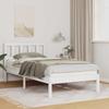 Bed Frame with Headboard White 75 x 190 cm Solid Pine Wood