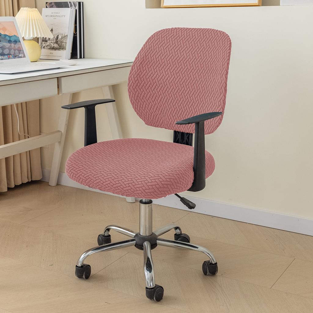 Office Chair Cover Stretch Jacquard Elastic Covers 2 Piece for Desk Computer Chair Slipcover Stretchable Resistant Stretchable Computer Chair Covers