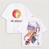 2026 Frieren Beyond Journey's End Oversized Frieren Floral Print With Japanese And English Logo Casual Streetwear  Women And Men T-shirt