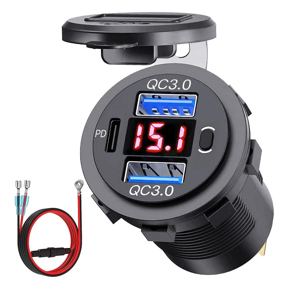 

USB Car Charger 66W 3-Ports USB Charger QC3.0 Plug Adapter Car Accessories For Women/Men Quick Charging Plug For GPS Car красный