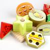 Dřevěné Montessori hračky Barevné tvary Puzzle hra Barevné korálky Poznávání barev Rané vzdělávací hračky Dárek pro děti