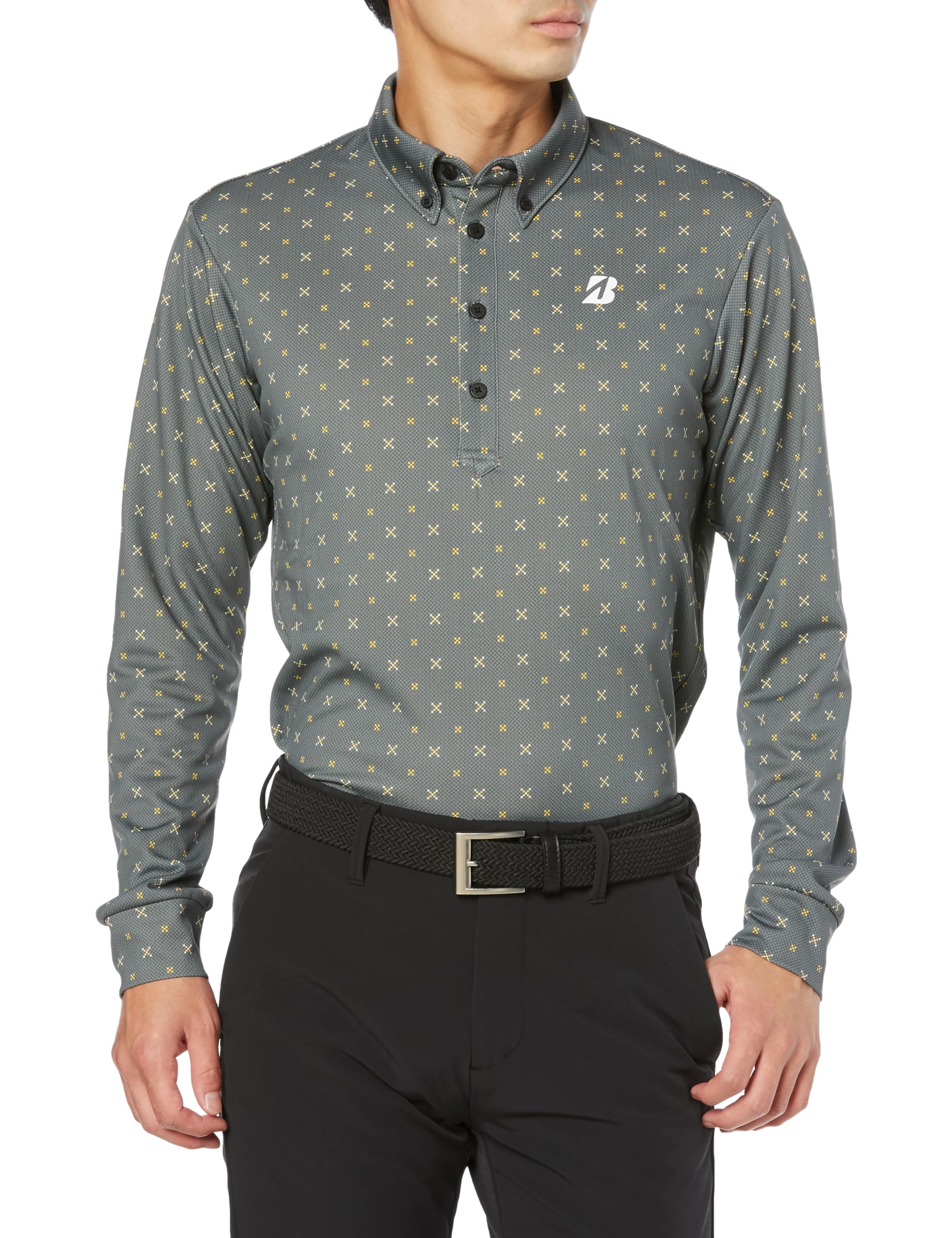 

Bridgestone Golf Men s ZGM06F Long Sleeve Button-Down Golf Shirt