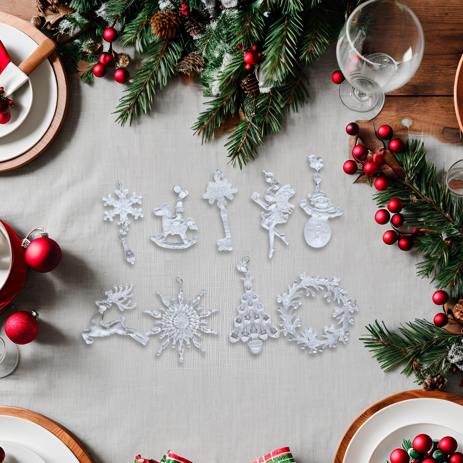 

9x Christmas Tree Decoration Snowflakes Ornament Door Charm Wreaths Snowman Pendant for