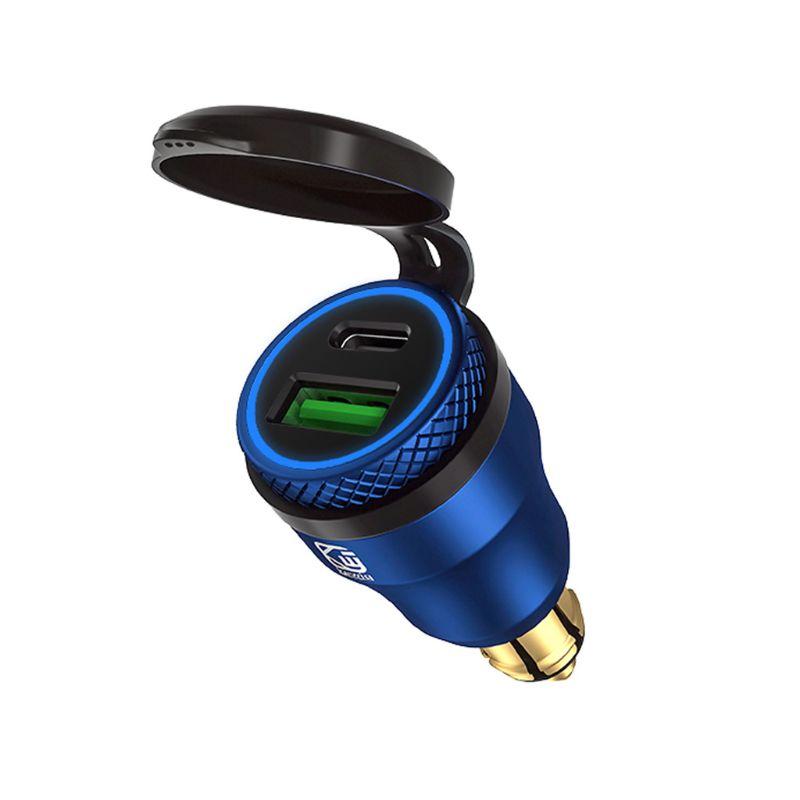Waterproof Motorbike 12V 24V QC3.0 USB Type C PD Fast Charger Power Adapter Hella DIN Plug Socket for BMW Ducati Motorcy