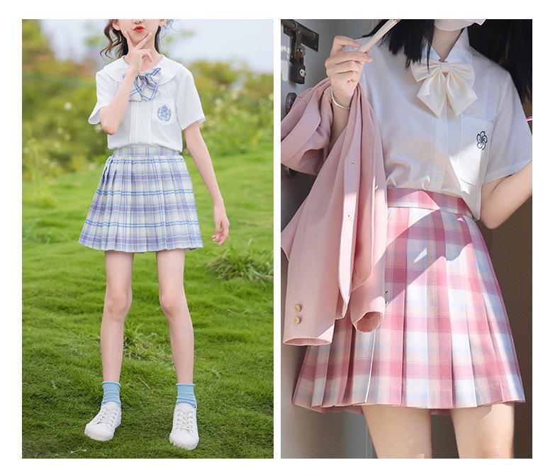 Plaid Japanese JK Pleated Skirt Fabric, Handmade DIY Scrunchie, Yarn-Dyed Polyester Scraps