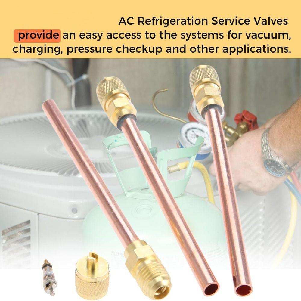 1/4'' Service Valve Thickness 0.6MM 63/120MM Access Valve Air Conditioner Refrigeration Access Valve