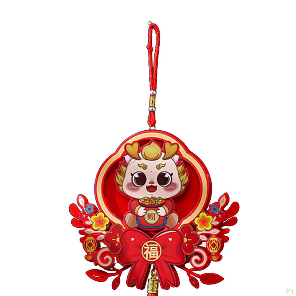 Drachen Türschild für das Chinesische Jahr mit Quastenanhängern und Fu-Zeichen