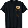 Cute Ferret Pocket Funny Gift For Men Women Kid Ferret Lover T-Shirt