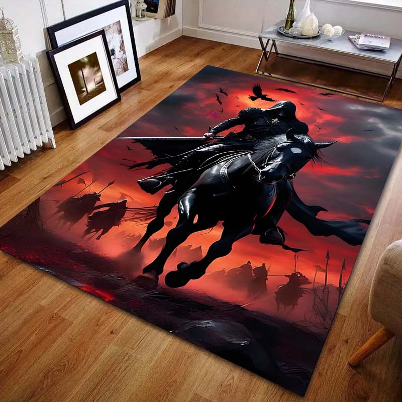 Multiple sizes Dark Knight Red Sky Carpet for Living Room Bedroom Sofa Home Decor Rus Non-slip Floor Mat Luxury Gift
