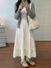 Women's White Lace High Waist A-line Umbrella Skirt - Mid-length Flare for Tall Figures