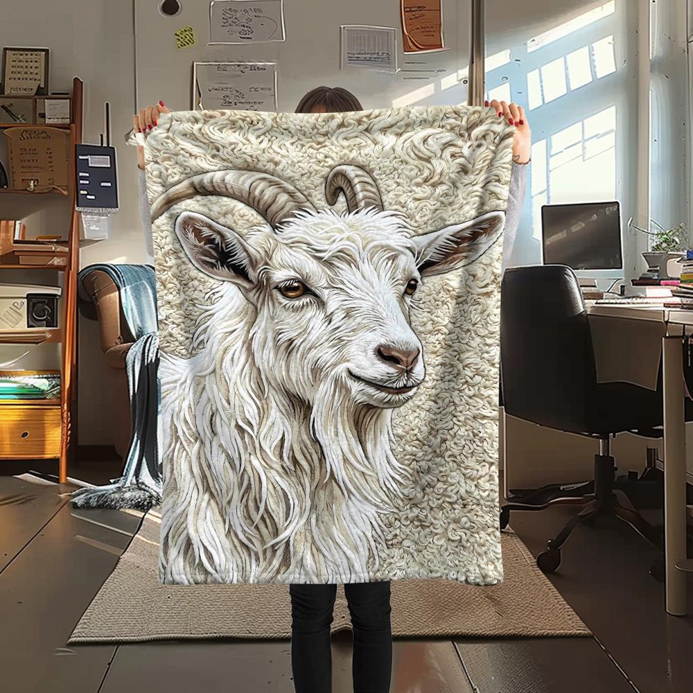 Felt wool lamb and horse lion Print Flannel Blanket,High quality Comfortable for All Seasons,Home Decor,Warmth and Comfort,Perfect for Christmas Gifts