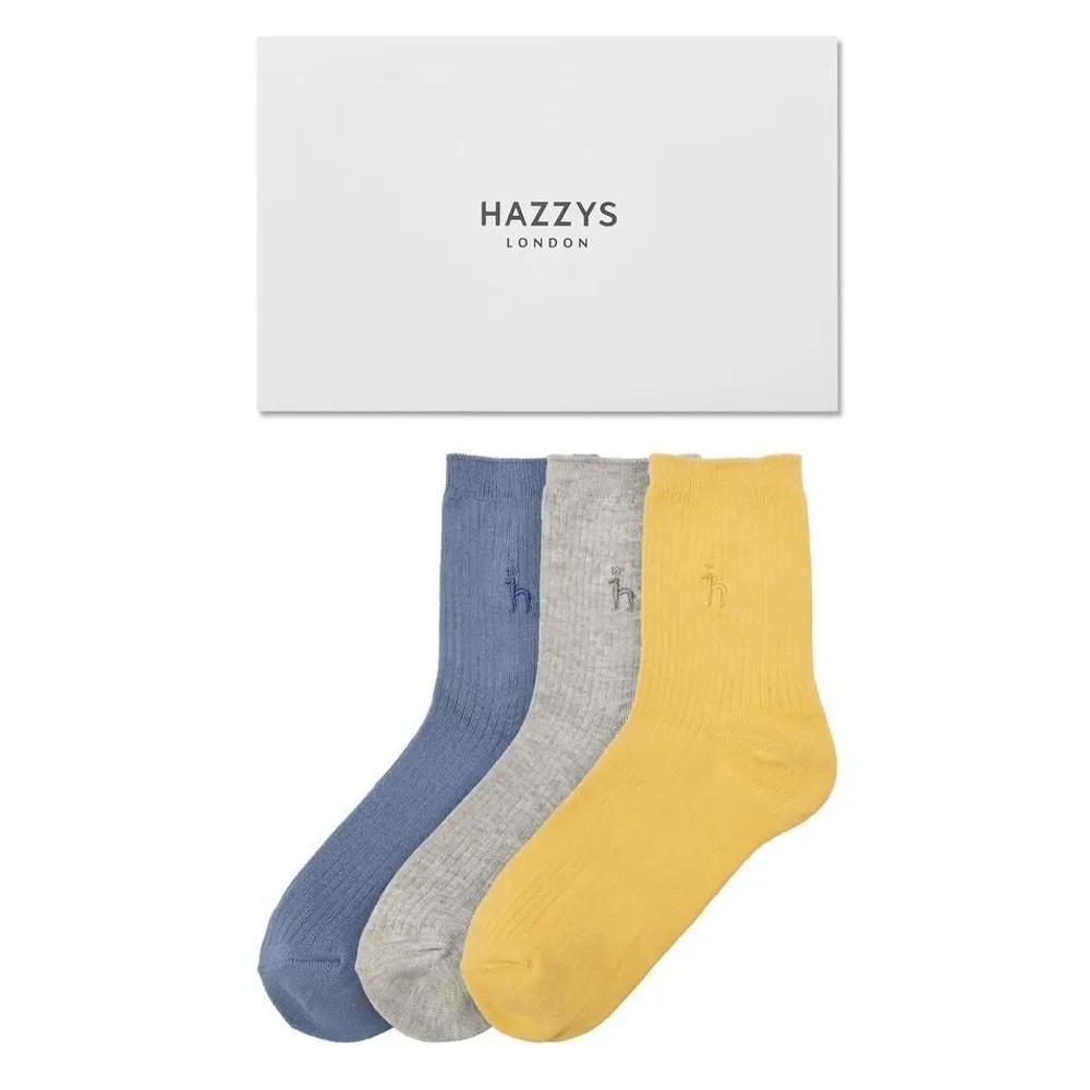 HISS5E202G2_Women s Gray Puppy Embroidery Cotton Mid-calf Socks 3-Piece Set